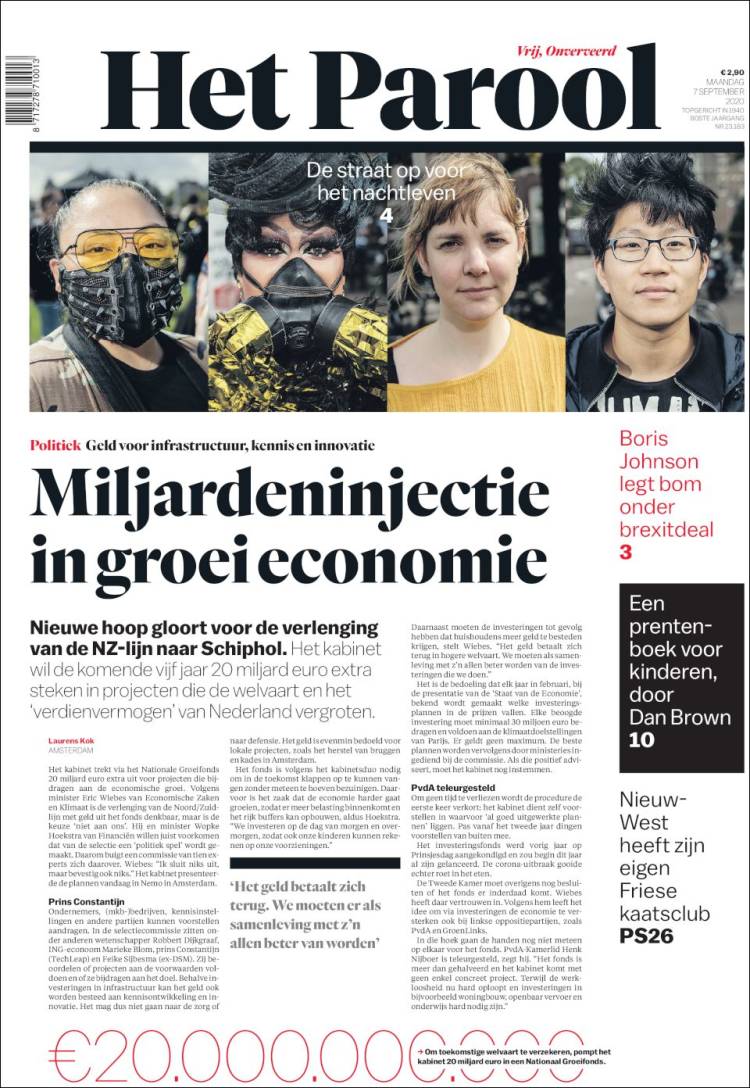 Portada de Het Parool (Pa&iacute;ses Bajos)
