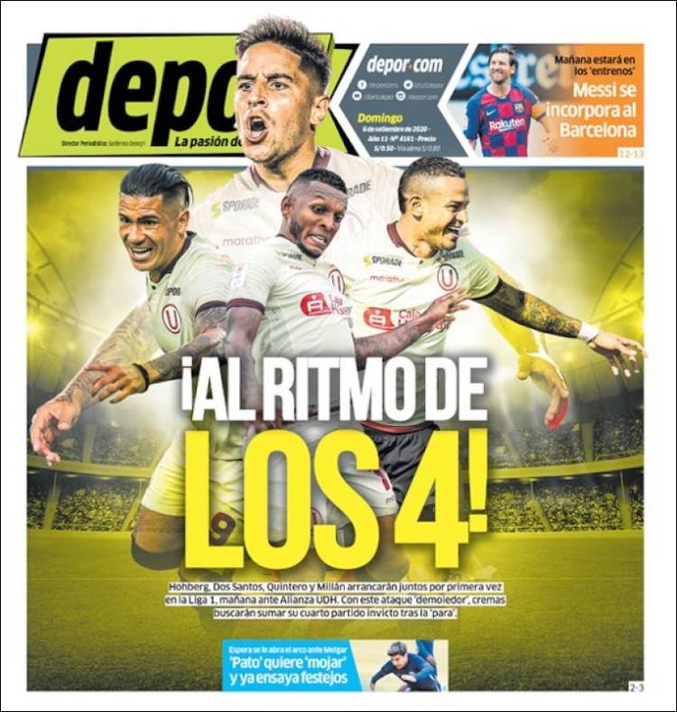 Portada de Depor (Per&uacute;)