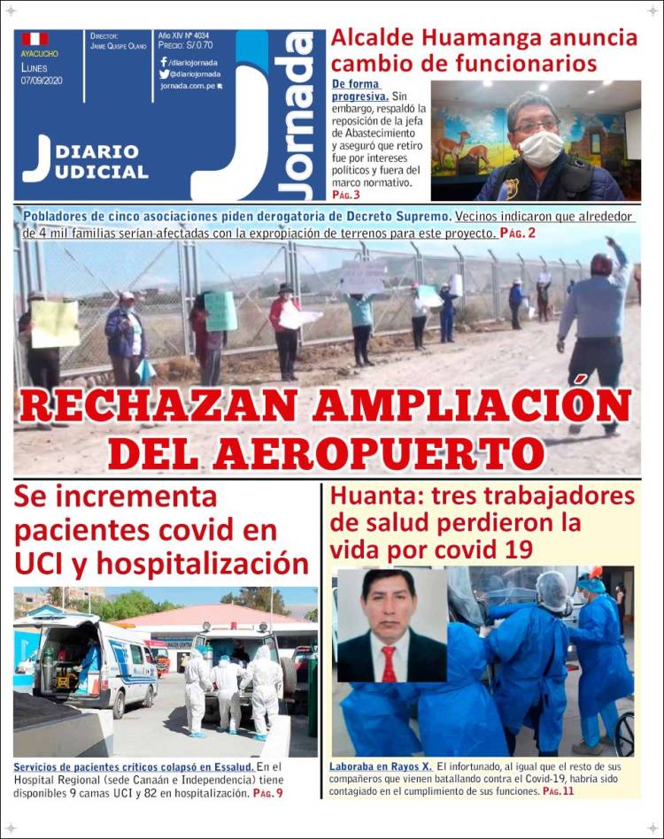 Portada de Diario Jornada (Per&uacute;)