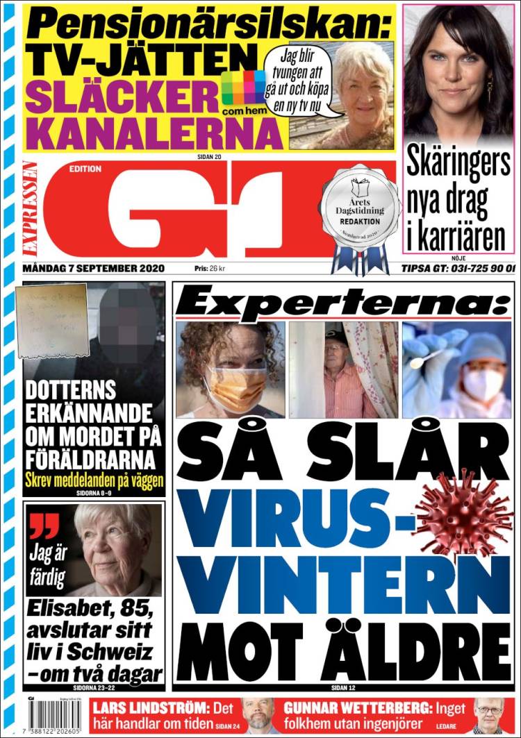 Portada de Göteborgstidningen (Suecia)