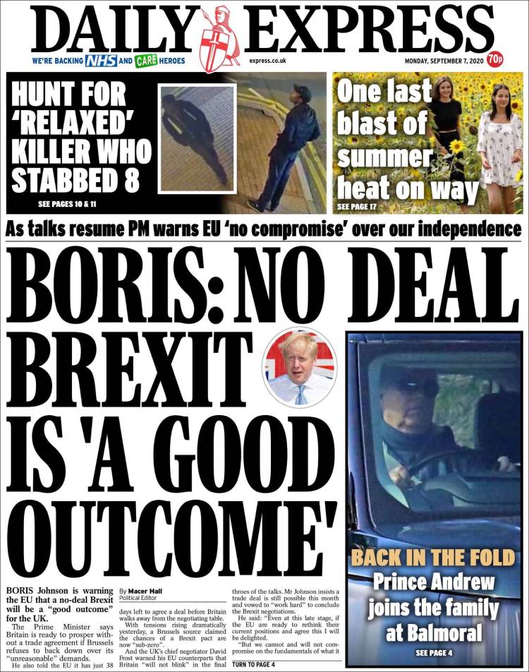 Portada de Daily Express (Reino Unido)