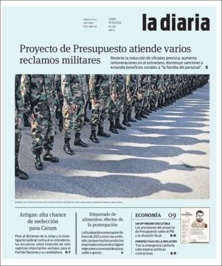 Portada de La Diaria (Uruguay)