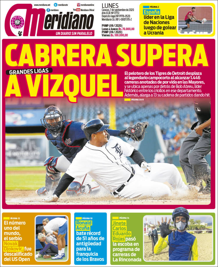 Portada de Meridiano (Venezuela)