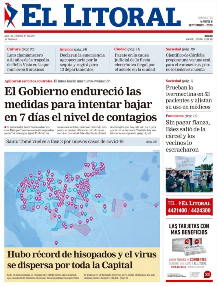 Portada de El Litoral Corrientes (Argentina)