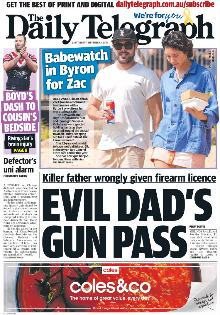 Portada de The Daily Telegraph (Australia)