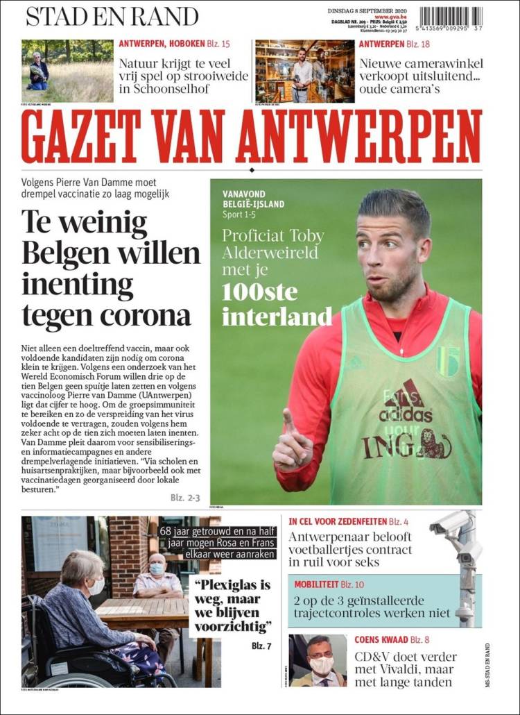 Portada de Gazet van Antwerpen (B&eacute;lgica)