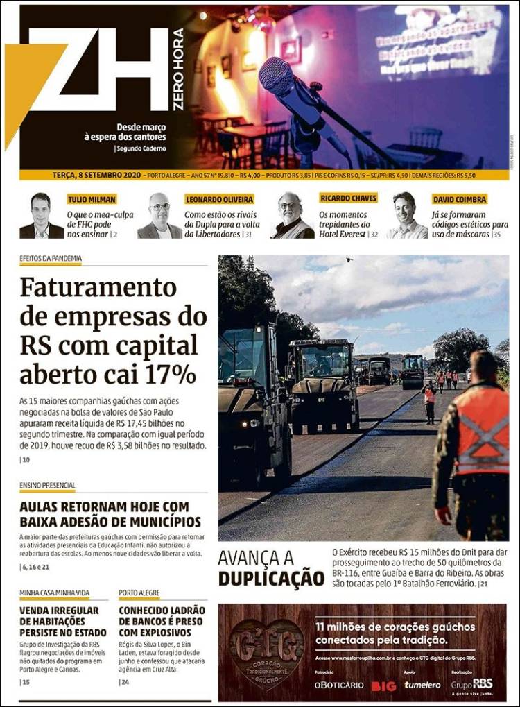 Portada de Zero Hora (Brasil)