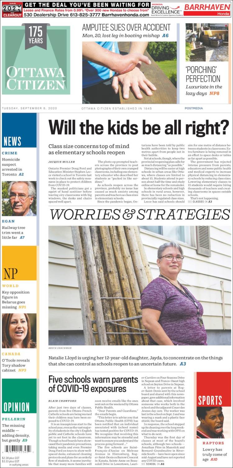 Portada de Ottawa Citizen (Canadá)