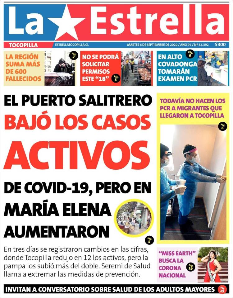 Portada de La Estrella de Tocopilla (Chile)