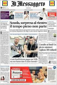 Portada de Il Messaggero (Italia)