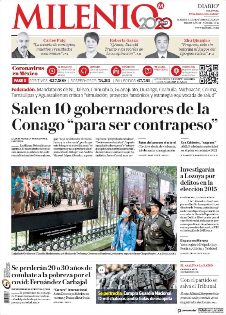 Portada de Milenio (México)