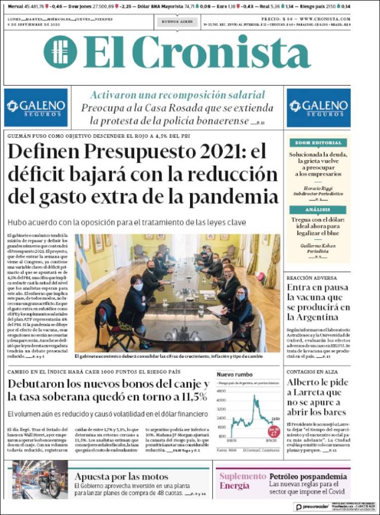 Portada de El Cronista Comercial (Argentina)