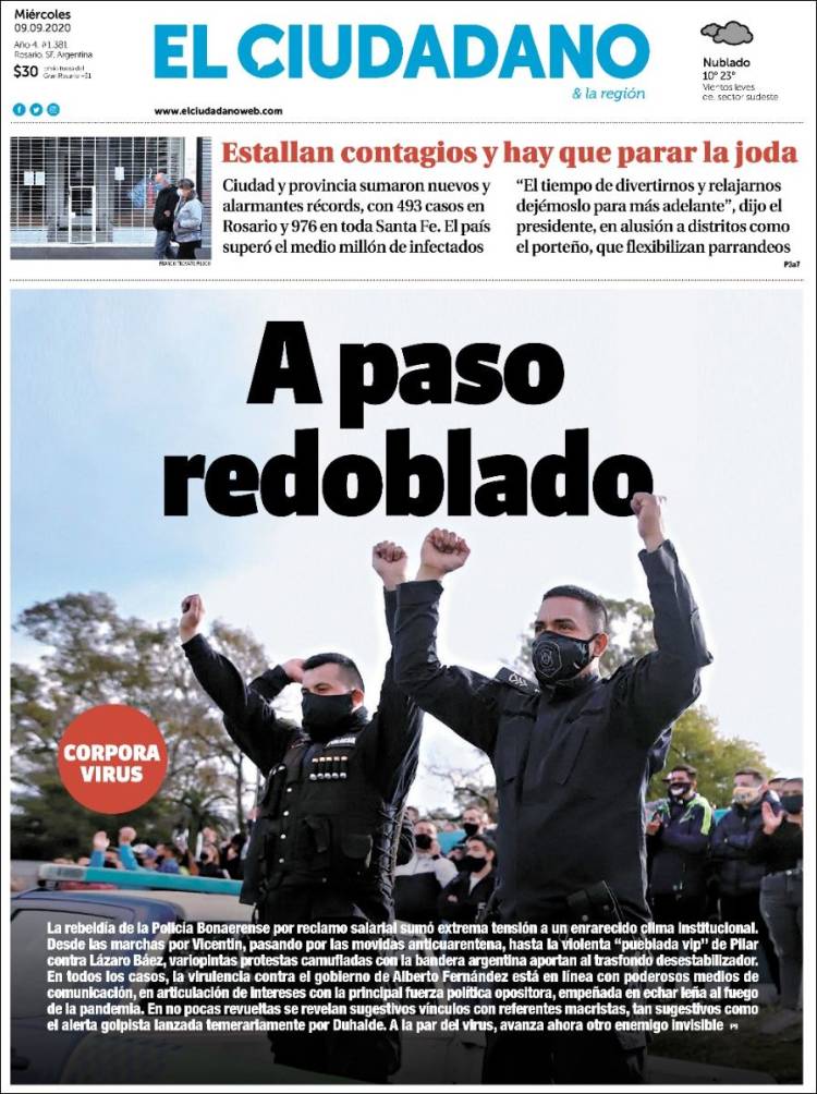 Portada de Diario El Ciudadano (Argentina)