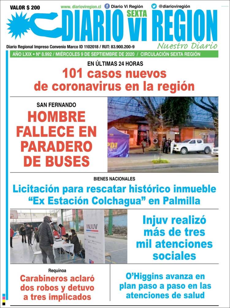 Portada de Diario VI Región (Chile)