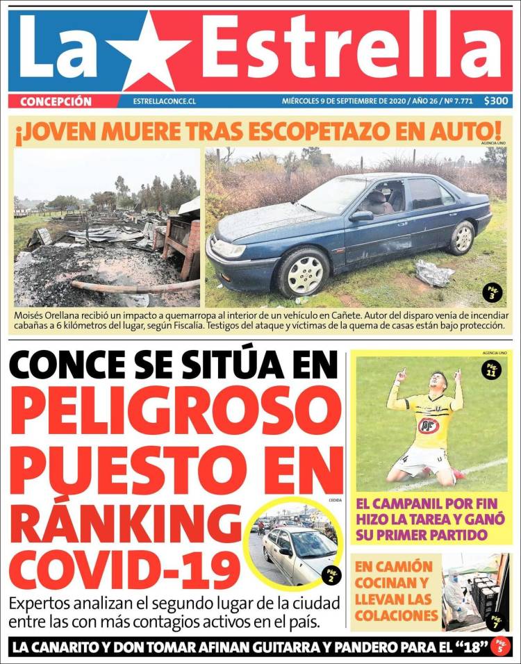 Portada de La Estrella de Concepción (Chile)