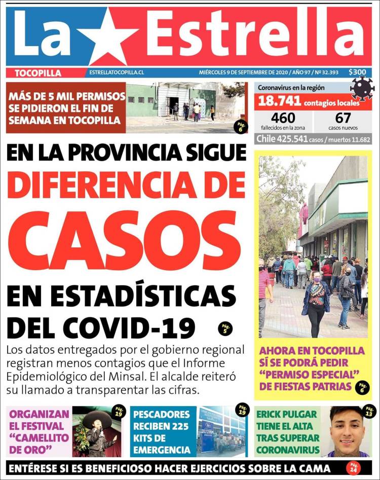 Portada de La Estrella de Tocopilla (Chile)