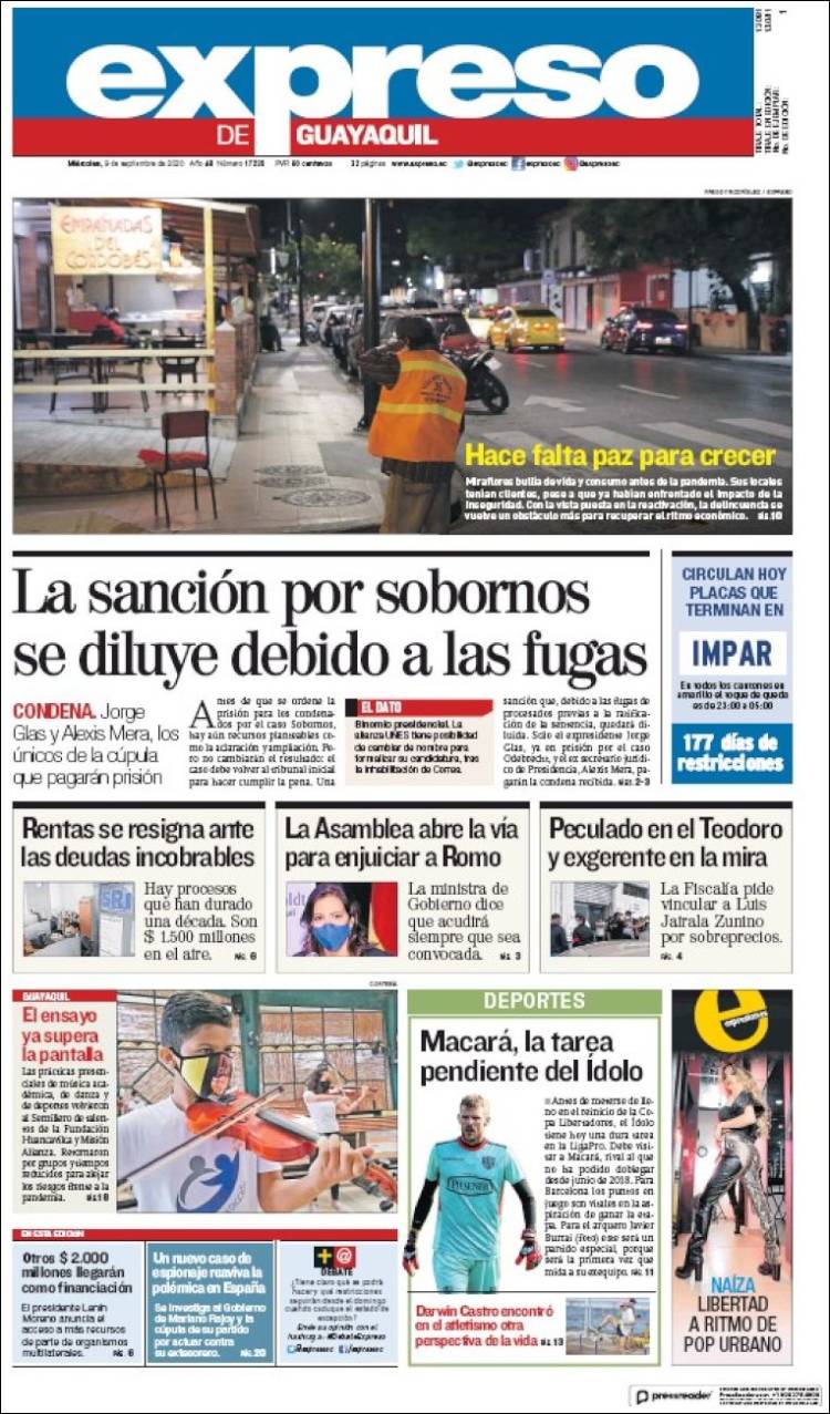 Portada de Expreso (Ecuador)