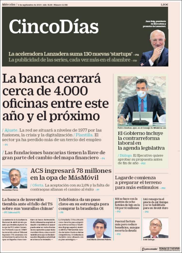 Portada de Cinco Días (Espa&ntilde;a)