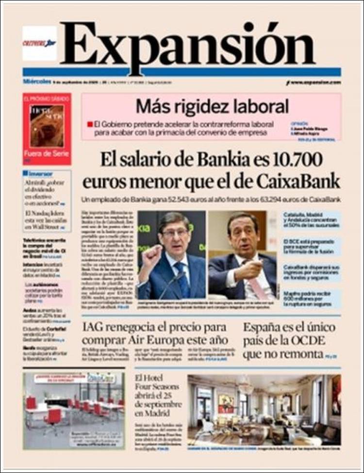Portada de Expansión (Espa&ntilde;a)