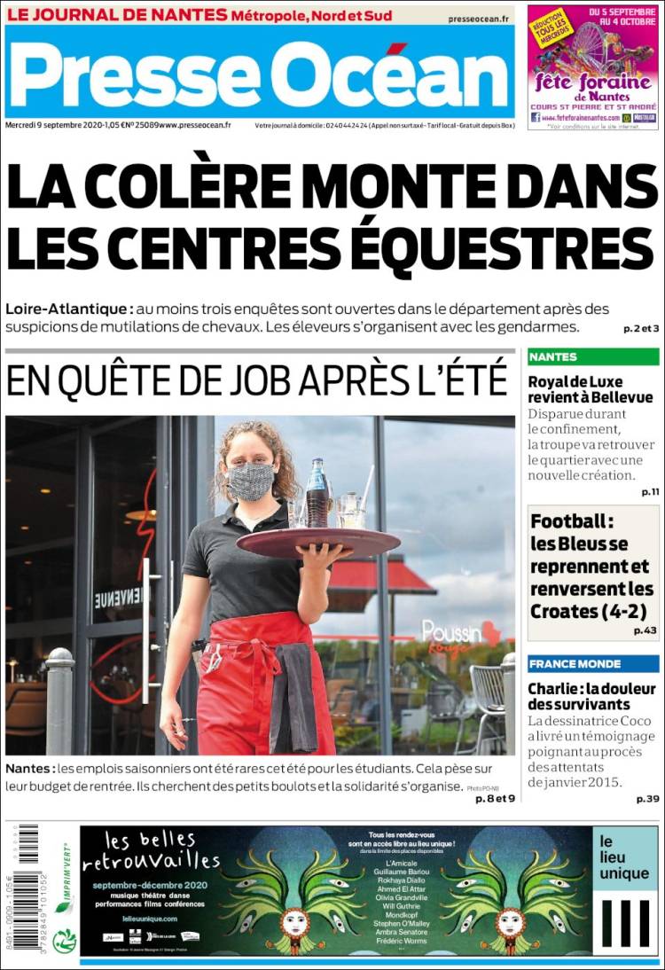 Portada de Presse Ocean (Francia)