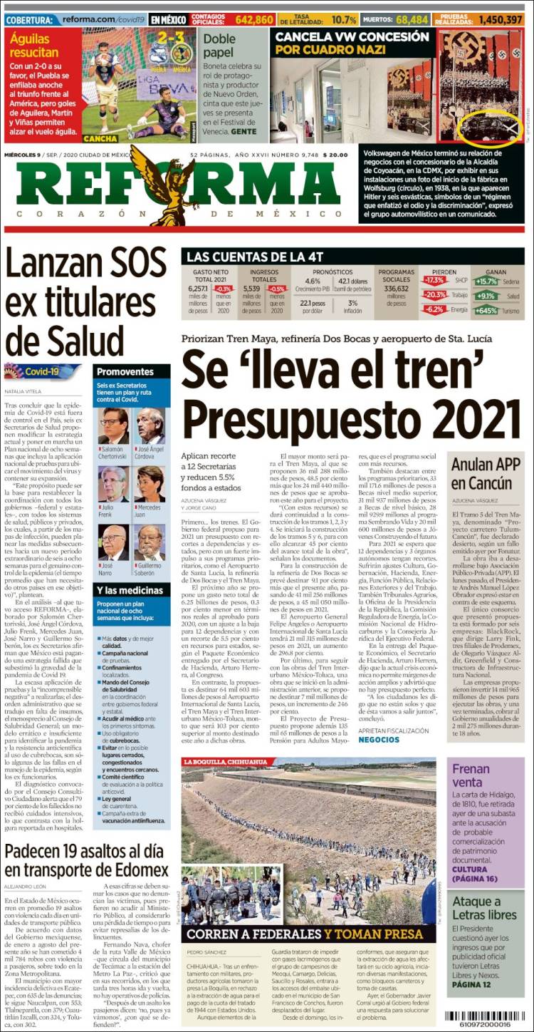 Portada de Reforma (M&eacute;xico)