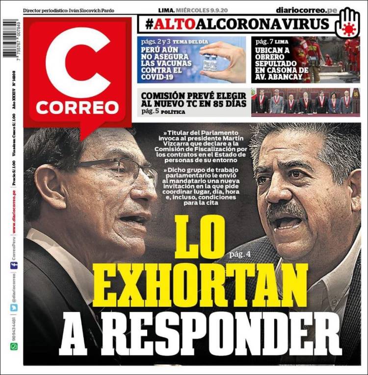 Portada de Diario Correo (Per&uacute;)