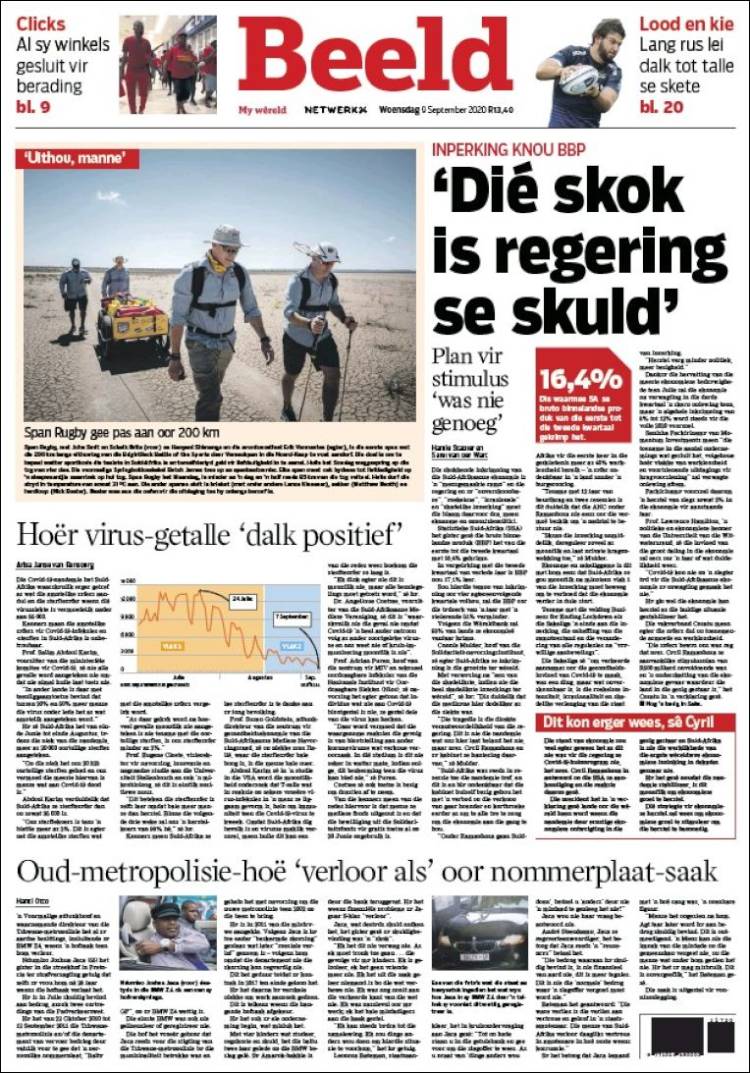 Portada de Beeld (Sud&aacute;frica)