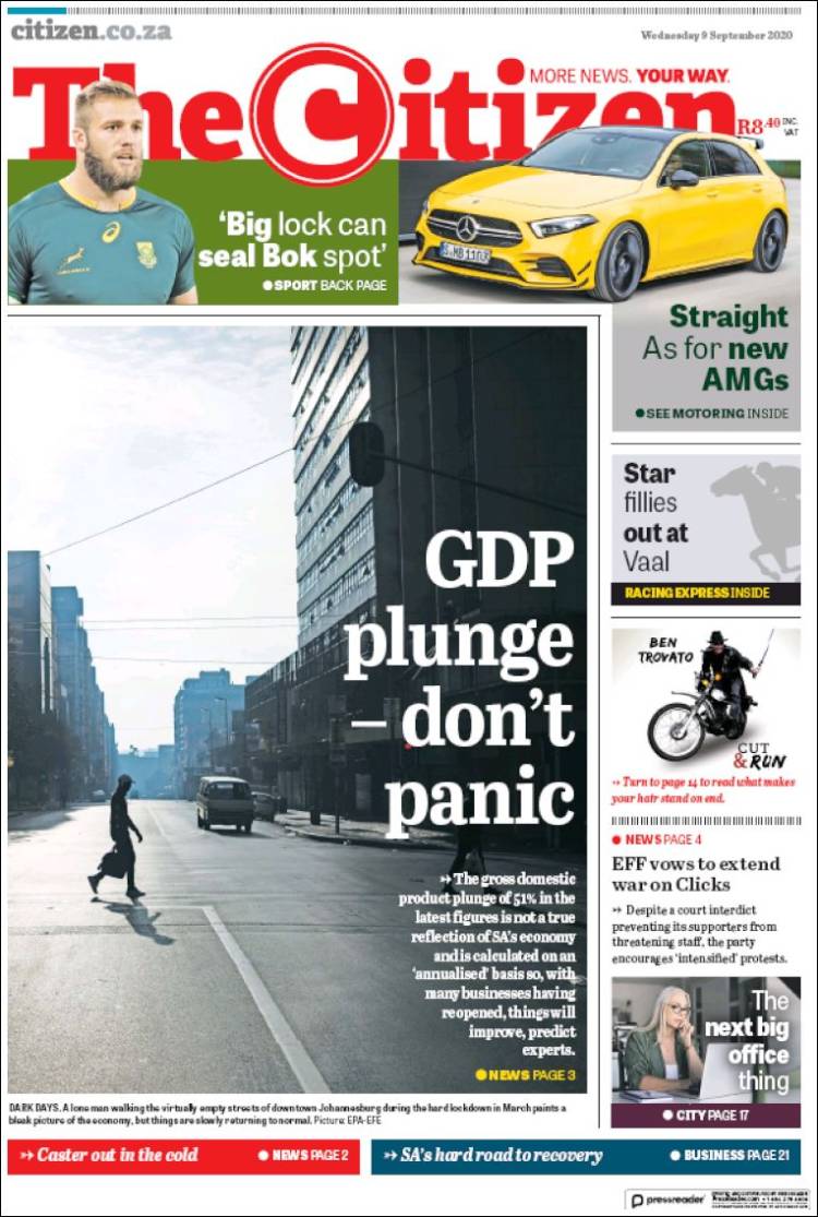 Portada de The Citizen (Sud&aacute;frica)