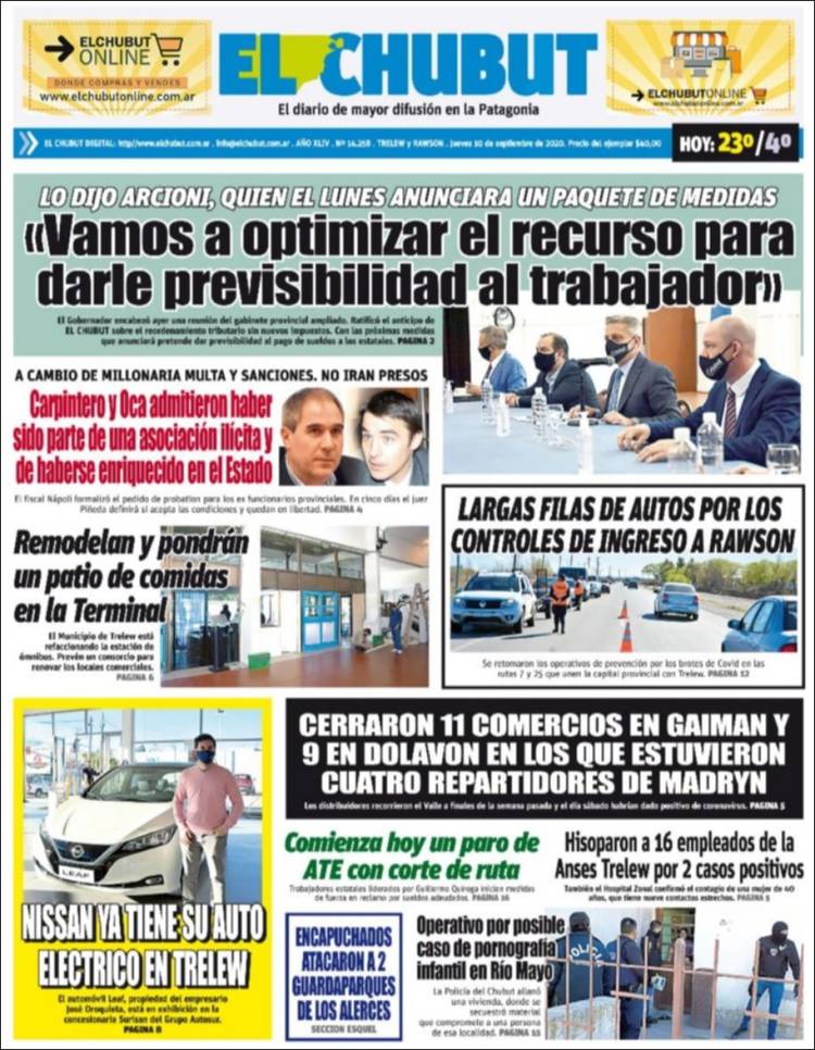 Portada de El Chubut (Argentina)