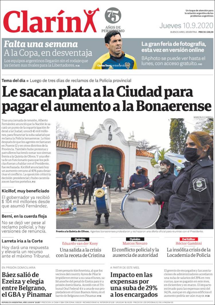 Portada de Clarín (Argentina)