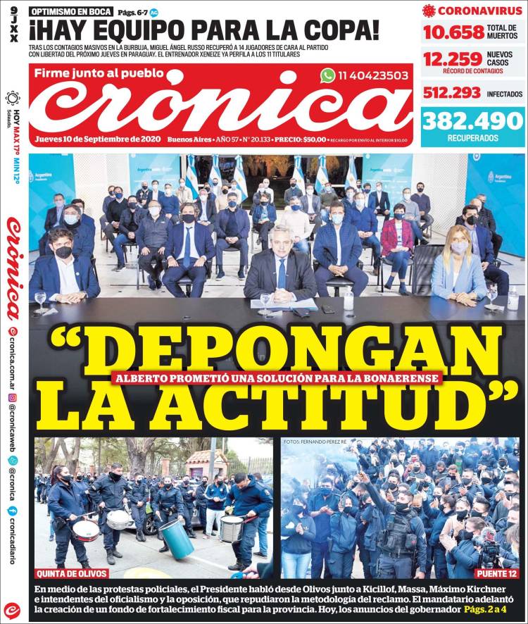 Portada de Crónica (Argentina)
