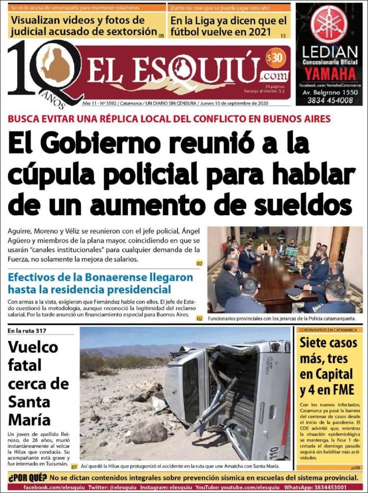 Portada de El Esquiu (Argentina)