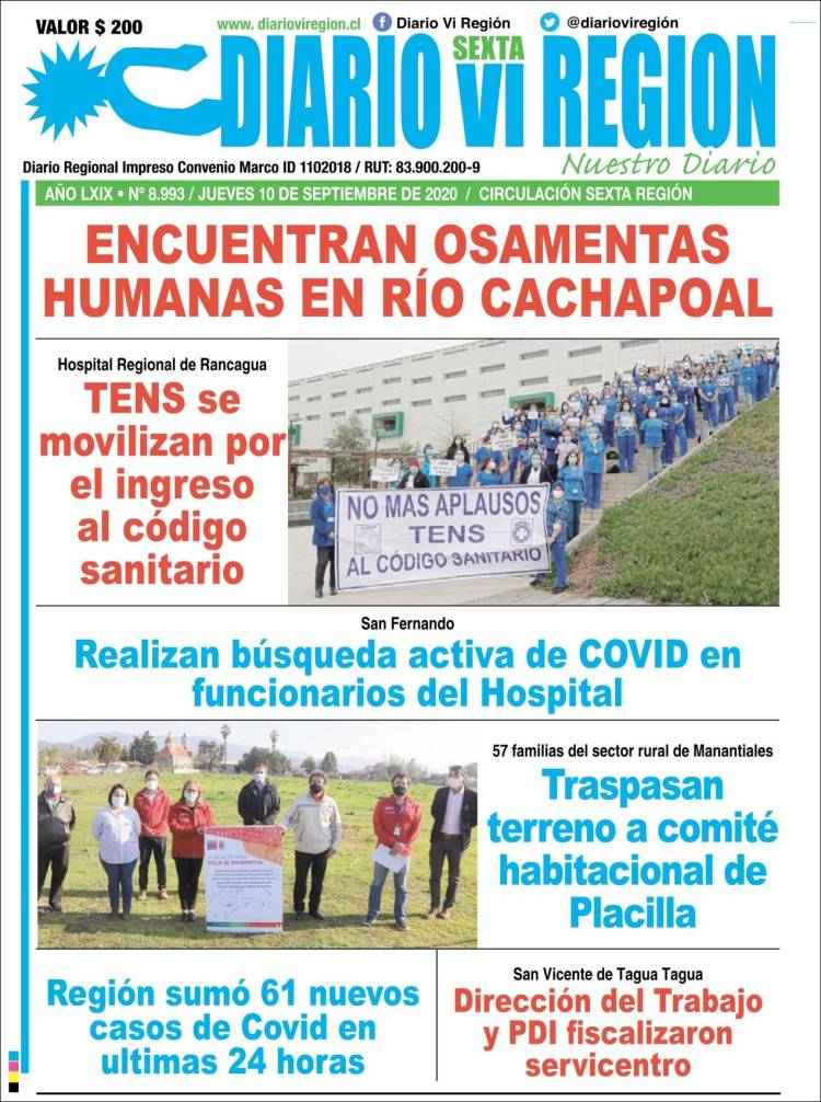 Portada de Diario VI Región (Chile)