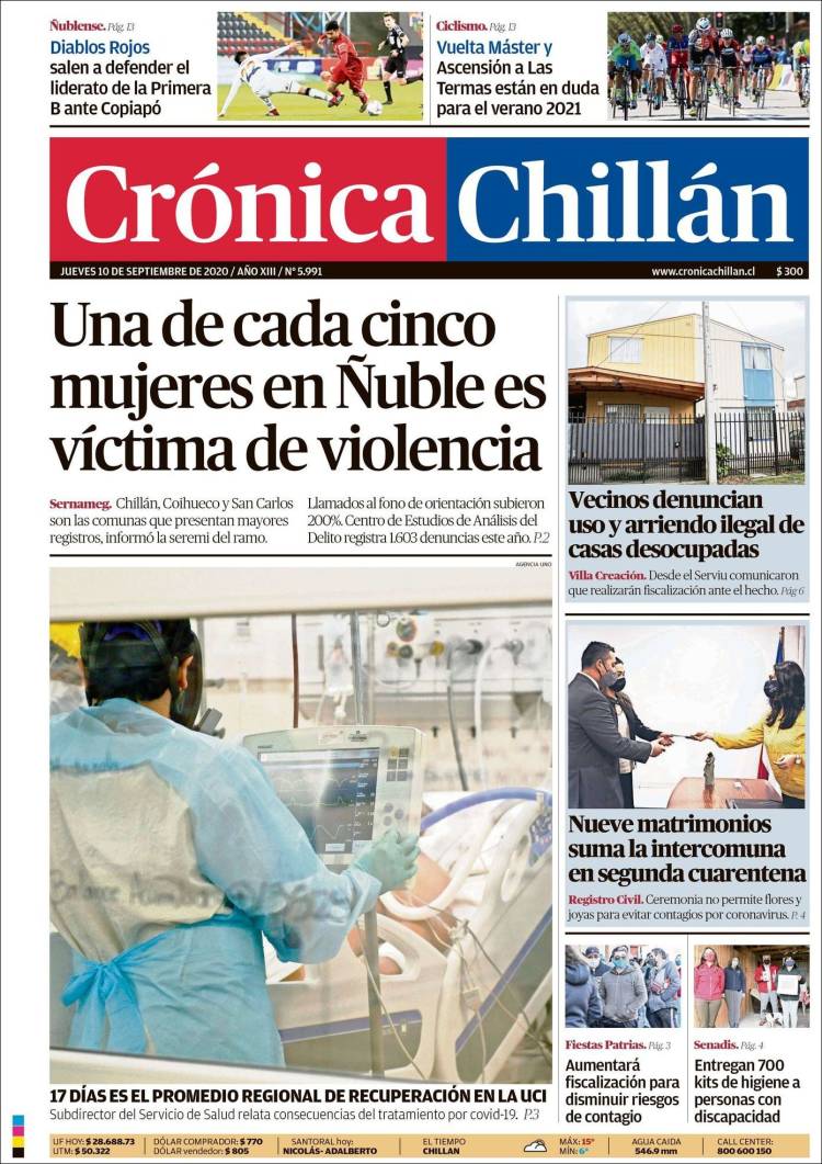 Portada de Crónica Chillán (Chile)