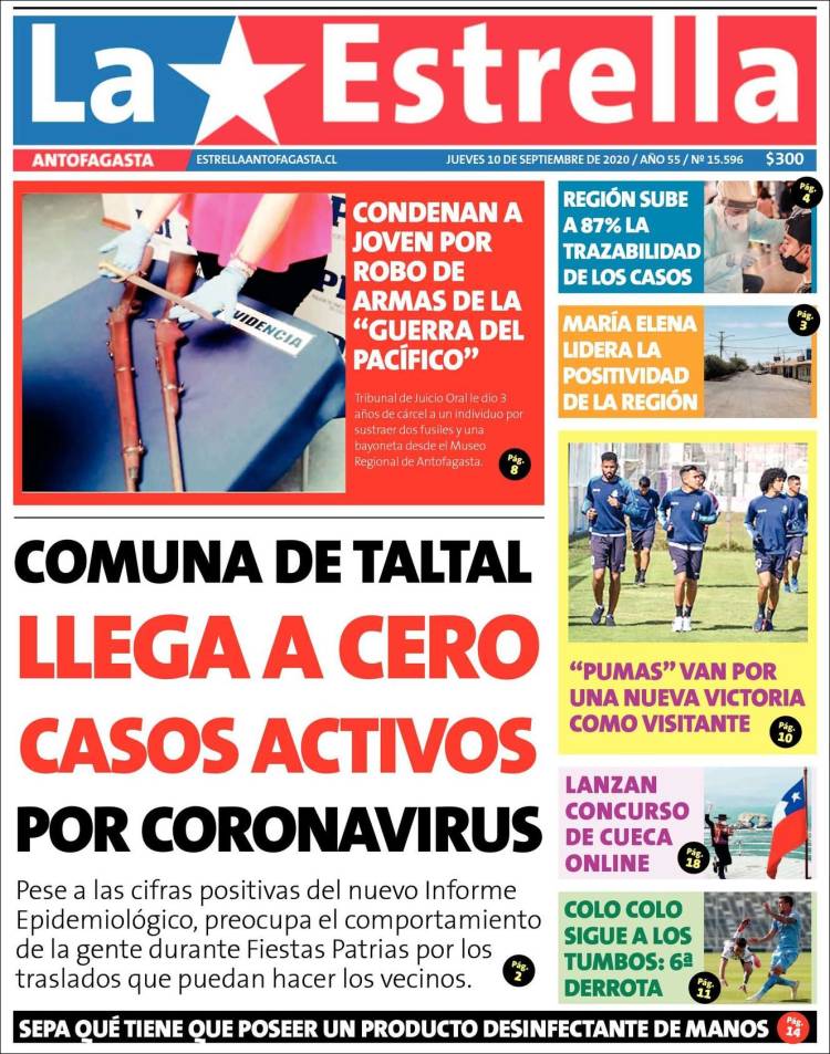 Portada de La Estrella del Norte (Chile)