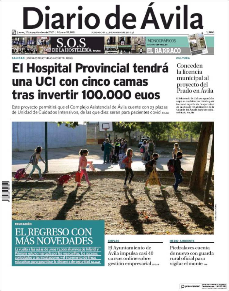 Portada de Diario de Ávila (Espa&ntilde;a)