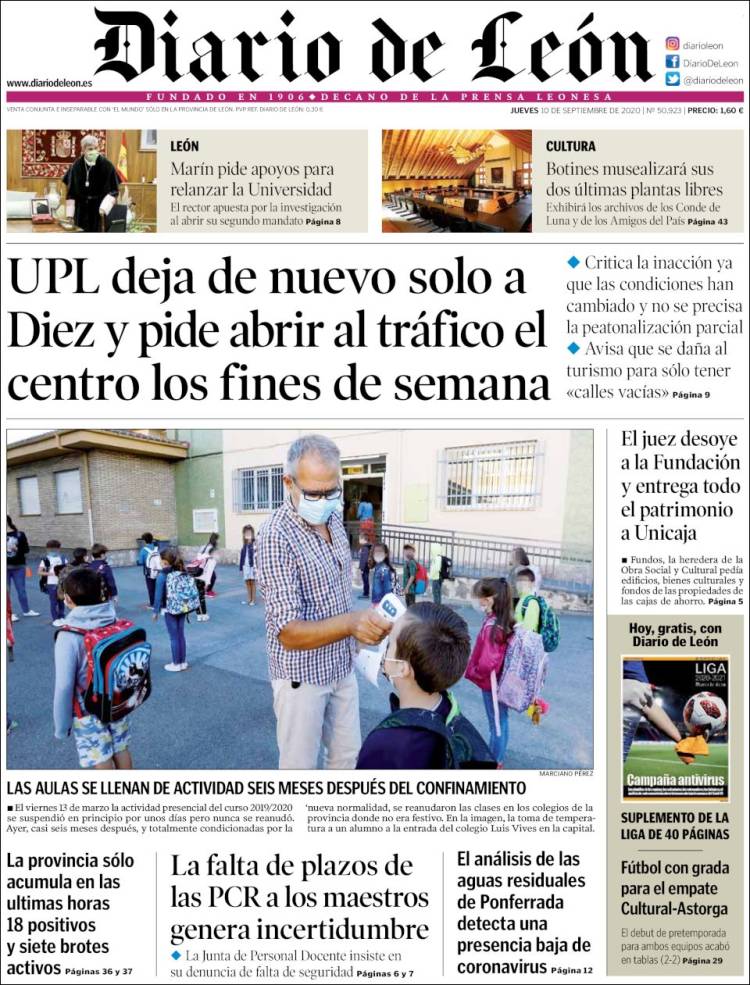 Portada de Diario de León (Espa&ntilde;a)