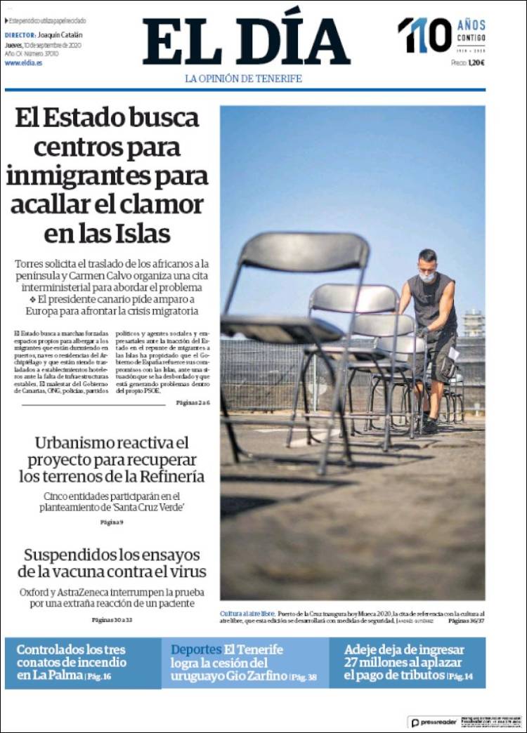 Portada de El Día (Espa&ntilde;a)