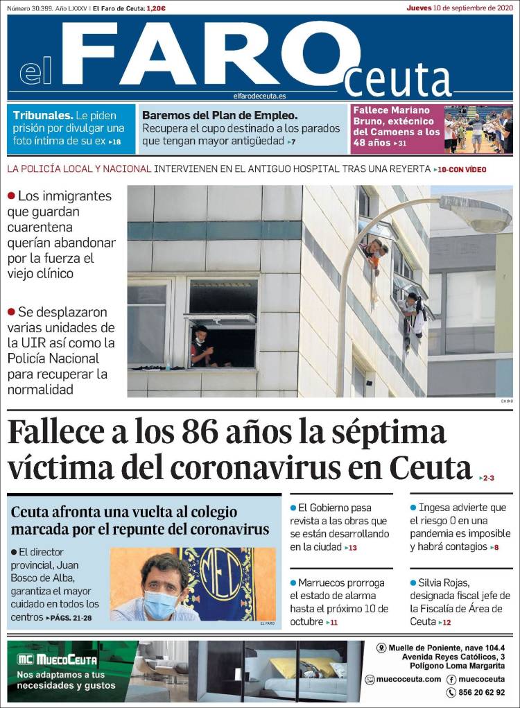 Portada de El Faro de Ceuta (Espa&ntilde;a)