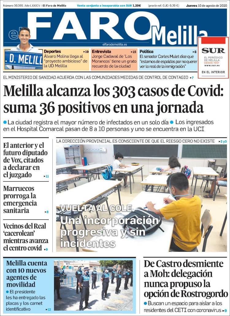 Portada de El Faro de Melilla (Espa&ntilde;a)