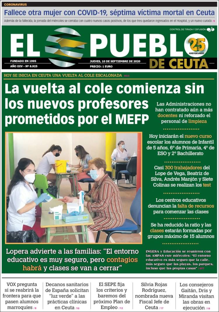 Portada de El Pueblo de Ceuta (Espa&ntilde;a)