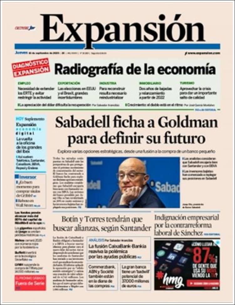 Portada de Expansión (Espa&ntilde;a)
