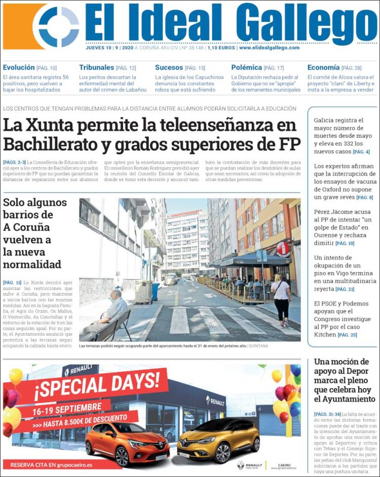 Portada de El Ideal Gallego (Espa&ntilde;a)