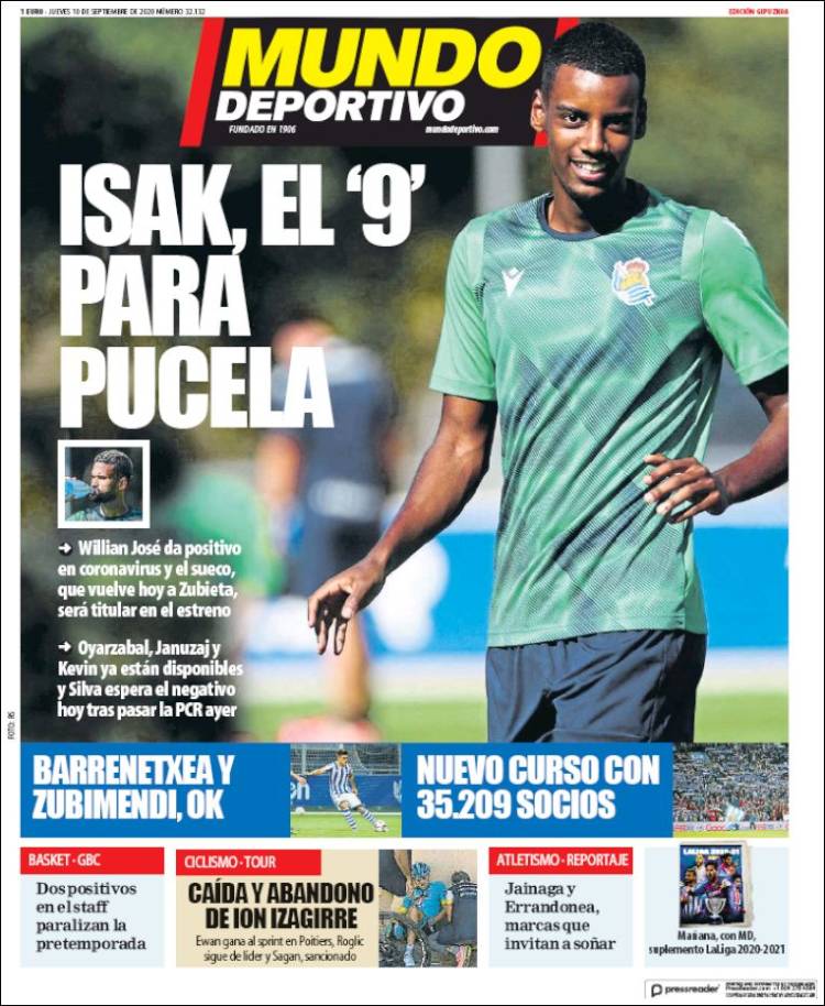 Portada de Mundo Deportivo Gipuzkoa (Espa&ntilde;a)