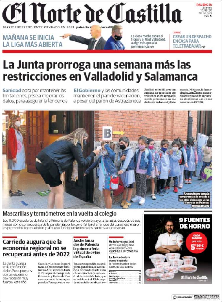 Portada de Norte de Castilla - Palencia (Espa&ntilde;a)