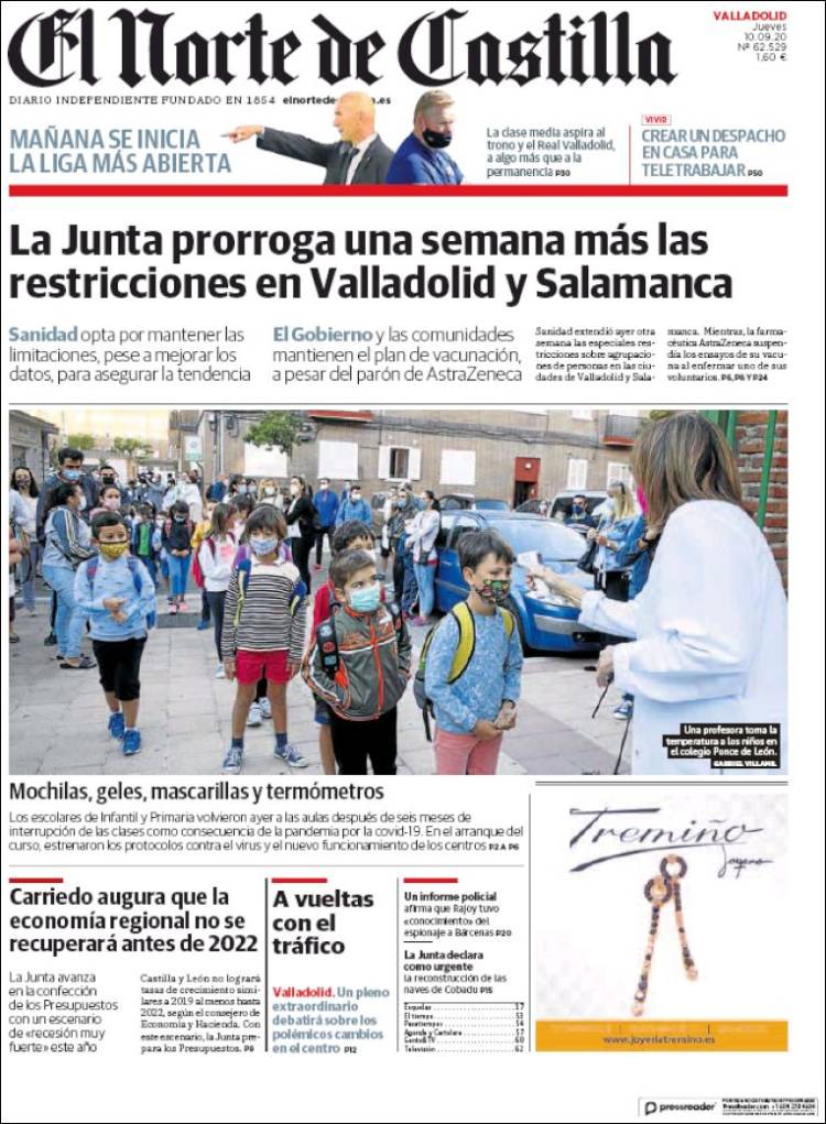 Portada de Norte de Castilla - Valladolid (Espa&ntilde;a)