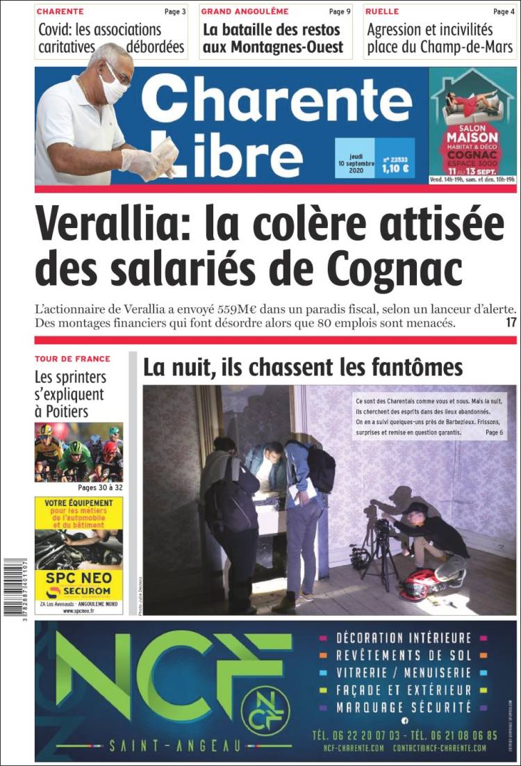 Portada de Charente Libre (Francia)