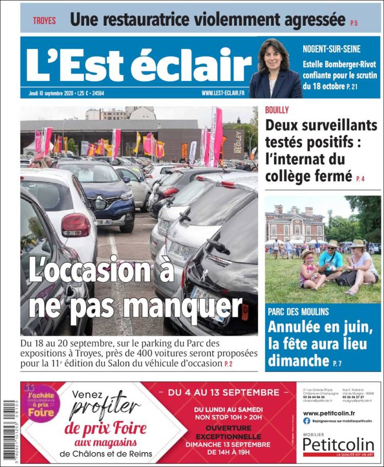 Portada de L'Est Eclair (Francia)