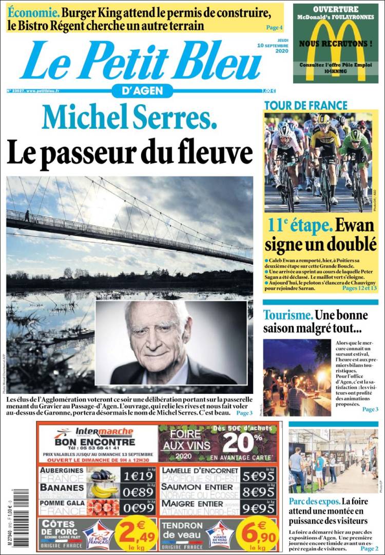 Portada de Le Petit Bleu (Francia)