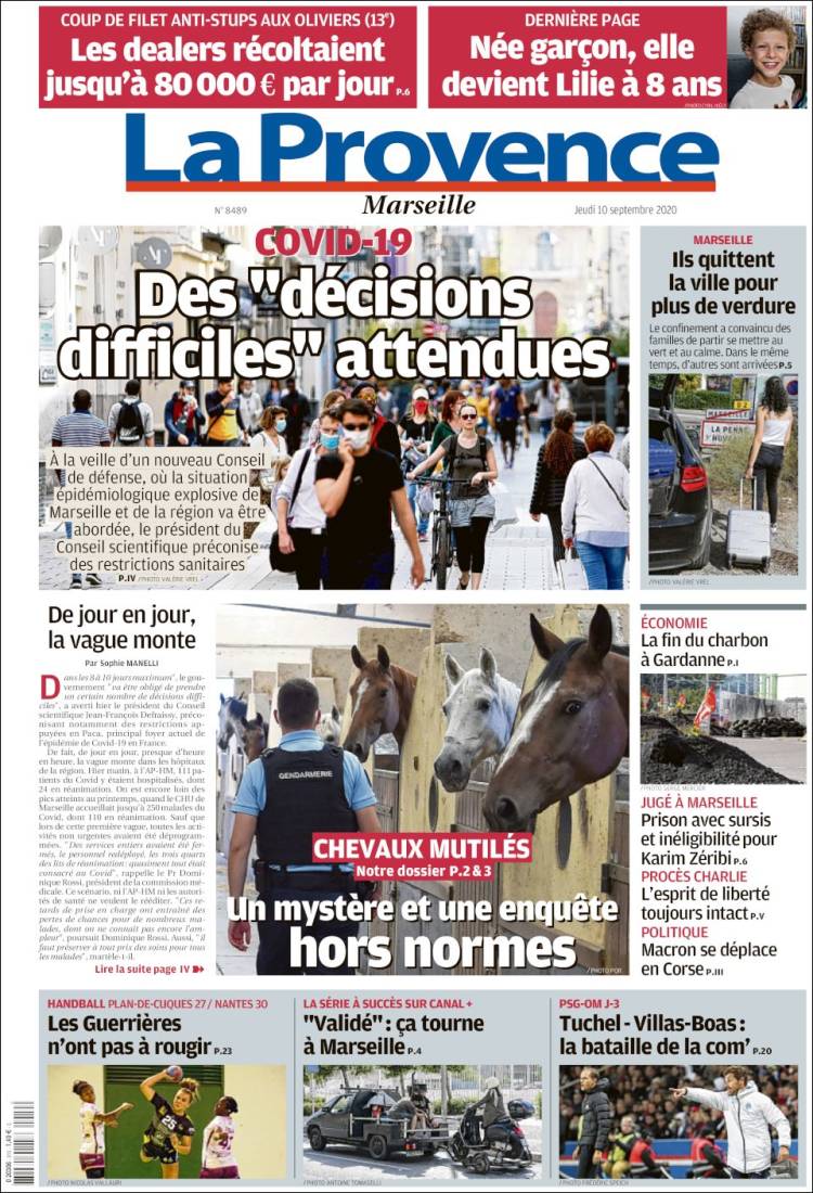 Portada de La Provence (Francia)